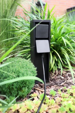 Eco-Light Steckdosensäule Schwarz 31 cm max 3500 W IP54 Aluminium< Metall Lampen