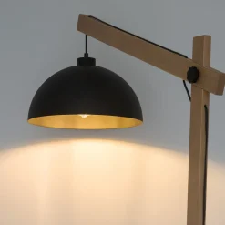 Lampen Aus Aller Welt|Holzlampen*TK Lighting Stehlampe 180 cm hoch E27 verstellbar Holz Metall