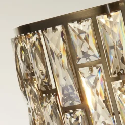 Wohnzimmerlampen|Glaslampen*Searchlight Stehlampe 155 cm in Messing Antik Champagner E27 Art Déco