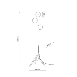 Glaslampen|Holzlampen*TK Lighting Stehlampe 150 cm klein Holz Glas 3x G9 Dreibein MIEKE