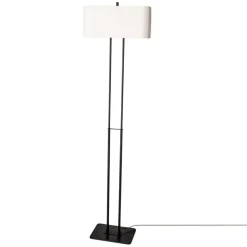 Wohnzimmerlampen|Stofflampen*By Rydéns Stehlampe 150 cm klein Schwarz Weiß eckig Stoff Metall E27