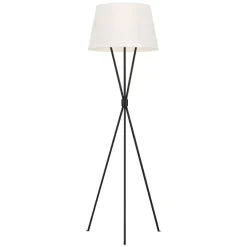 Elstead Stehlampe Dreibein in Rost Weiß 140cm klein Metall Stoff< Moderne Lampen|Stofflampen