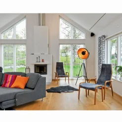 By Rydéns Stehlampe Dreibein in Schwarz Gold E27 160 cm Metall< Wohnzimmerlampen|Metall Lampen