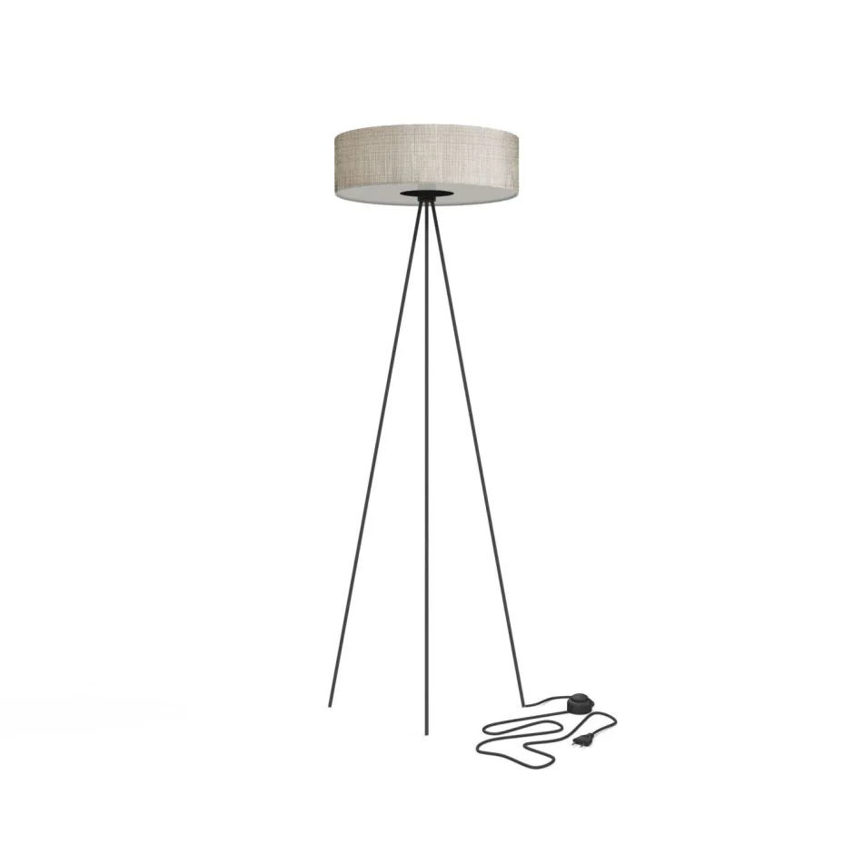 Bürolampen|Stofflampen*Nowodvorski Stehlampe 3-flammig Grau Schwarz E27 154 cm Dreibein