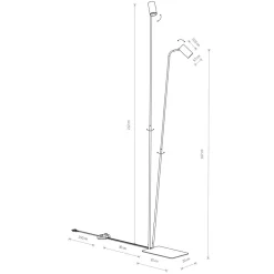 Nowodvorski Stehlampe 2-flammig GU10 212-216 cm in Schwarz Messing< Wohnzimmerlampen|Metall Lampen