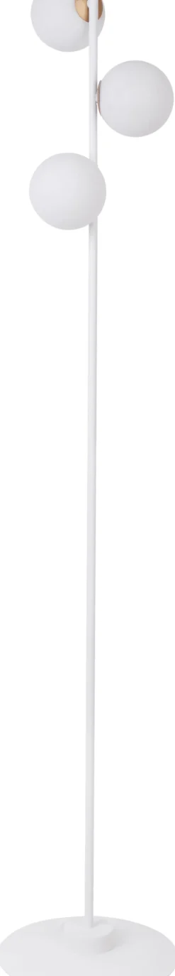 Sigma Stehlampe 3-flammig Metall Weiß Kugel Lesen G9 160 cm< Wohnzimmerlampen|Glaslampen