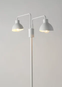 Sigma Stehlampe 2-flammig Weiß Metall Lesen E27 162 cm hoch< Moderne Lampen|Stehlampen