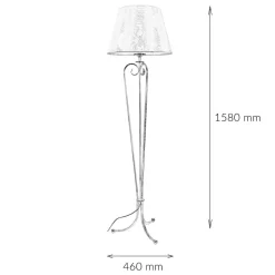 Jupiter Stehlampe GANARA 158cm Barock Muster Shabby Gold< Stofflampen|Shabby Chic Lampen