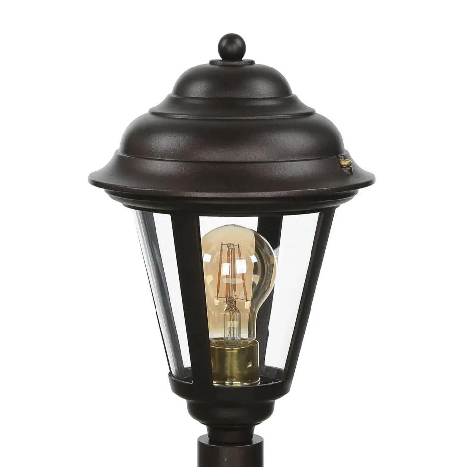 Rustikale Lampen|Messinglampen*Lido Stehlampe Garten 100 cm Messing Rostbraun Rustikal