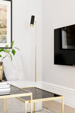 Wohnzimmerlampen|Metall Lampen*By Rydéns Stehlampe Gold Schwarz 157 cm hoch GU10 verstellbar