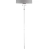 Jupiter Stehlampe Grau Chrom 166cm AELUA Wohnzimmer Licht< Moderne Lampen|Stofflampen