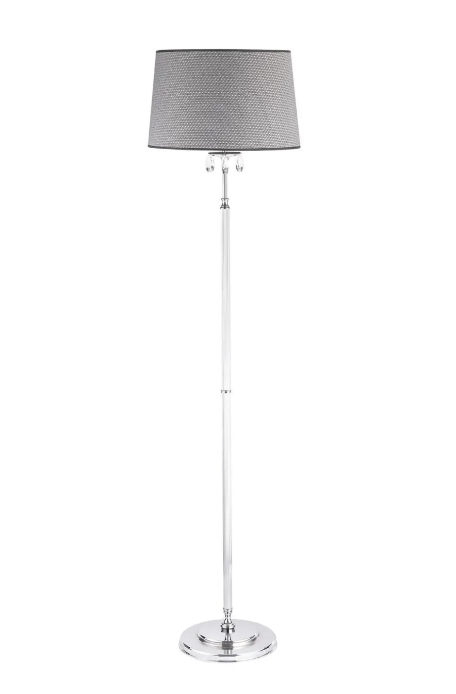 Jupiter Stehlampe Grau Chrom 166cm AELUA Wohnzimmer Licht< Moderne Lampen|Stofflampen