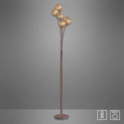 Paul Neuhaus Stehlampe groß Metall Rostbraun Gold 181,2 cm G9 6-flmg< Wohnzimmerlampen|Metall Lampen