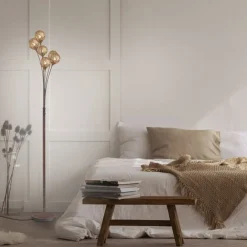 Paul Neuhaus Stehlampe groß Metall Rostbraun Gold 181,2 cm G9 6-flmg< Wohnzimmerlampen|Metall Lampen