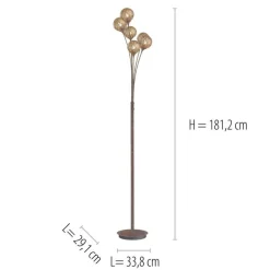 Paul Neuhaus Stehlampe groß Metall Rostbraun Gold 181,2 cm G9 6-flmg< Wohnzimmerlampen|Metall Lampen