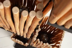 Invicta Interior Stehlampe Holz Äste 154 cm E27 4-flammig dekorativ< Bürolampen|Holzlampen