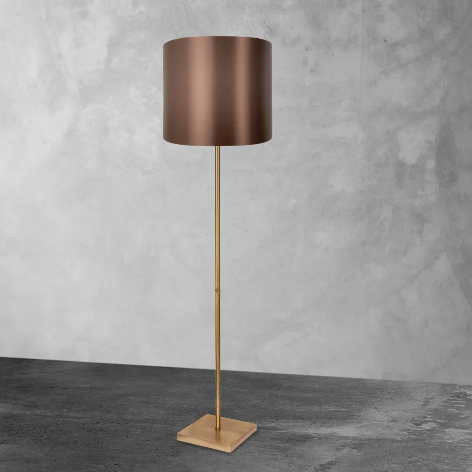 Giovanni Battista Stehlampe in Bronze hell Braun E27 160,5 cm Messing Stoff< Bürolampen|Lampen Aus Aller Welt