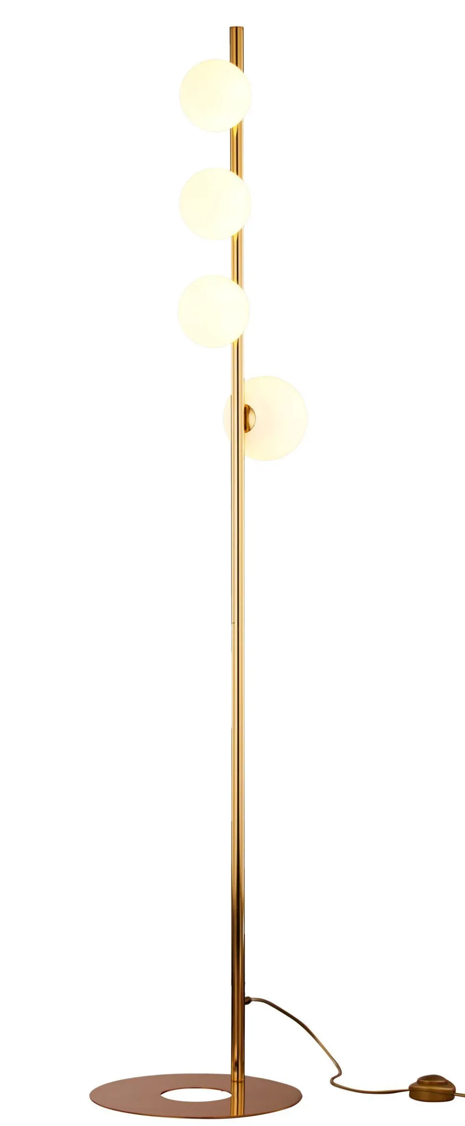 Bürolampen|Kugellampen*Jupiter Stehlampe in Gold Weiß aus Messing Glas 151 cm Modern