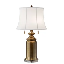 Nachttischlampen|Stofflampen*Elstead Stehlampe JOHA in Messing 69cm Vintage Bodenlampe