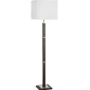 Bürolampen|Holzlampen*Searchlight Stehlampe klein 147 cm Braun Weiß Metall Stoffschirm E27