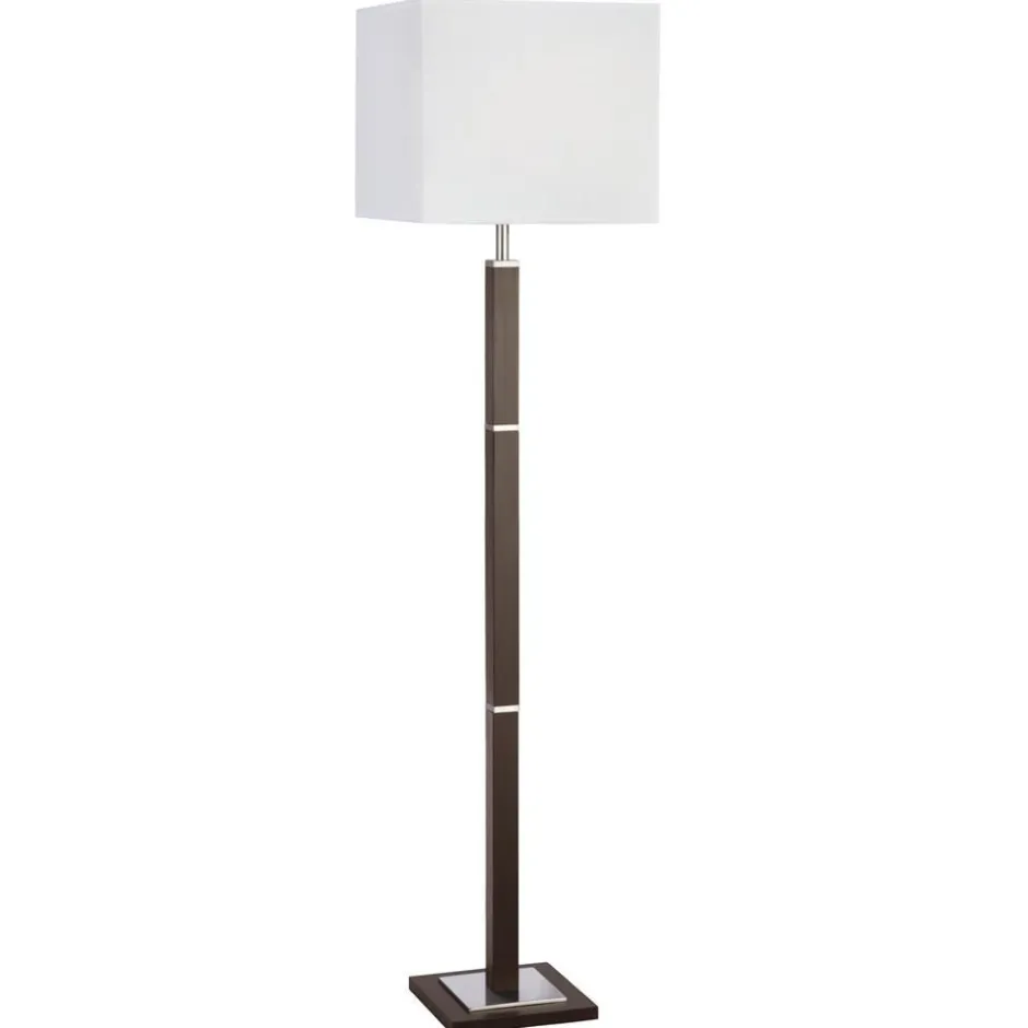 Bürolampen|Holzlampen*Searchlight Stehlampe klein 147 cm Braun Weiß Metall Stoffschirm E27