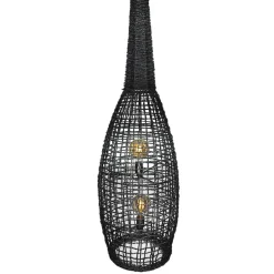 By Rydéns Stehlampe klein 120 cm Schwarz E27 aus Seegras Korb< Wohnzimmerlampen|Metall Lampen