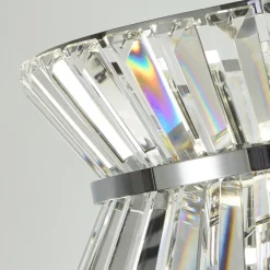 Wohnzimmerlampen|Kristalllampen*Searchlight Stehlampe Kristall 150 cm klein Art Déco Chrom Klar