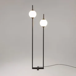 Led Lampen|Kugellampen*Maytoni Stehlampe LED Metall Glas 150 cm Schwarz Weiß 750 lm