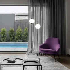 Led Lampen|Kugellampen*Maytoni Stehlampe LED Metall Glas 150 cm Schwarz Weiß 750 lm