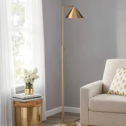 Elstead Stehlampe Metall 148,8 cm hoch in Gold E27 Dimmer Schalter< Metall Lampen|Stehlampen