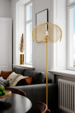 By Rydéns Stehlampe Metall 160 cm in Gold matt E27 Modern Design< Wohnzimmerlampen|Metall Lampen