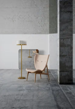 Wohnzimmerlampen|Metall Lampen*By Rydéns Stehlampe Metall Glas 150 cm hoch in Messing Weiß E27