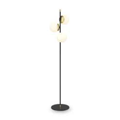 Maytoni Stehlampe Metall Glas 150 cm hoch in Gold Weiß Schwarz< Kugellampen|Glaslampen