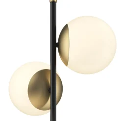 Maytoni Stehlampe Metall Glas 150 cm hoch in Gold Weiß Schwarz< Kugellampen|Glaslampen