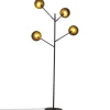 Wohnzimmerlampen|Metall Lampen*By Rydéns Stehlampe Metall Glas 175,5 cm hoch in Schwarz Gold G9
