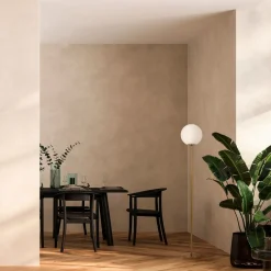 Kugellampen|Glaslampen*Maytoni Stehlampe Metall Glas 155 cm hoch in Messing Weiß E27