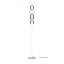 Led Lampen|Designerlampen*Maytoni Stehlampe Metall Glas LED 165,5 cm hoch Chrom Weiß Grau