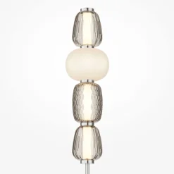 Led Lampen|Designerlampen*Maytoni Stehlampe Metall Glas LED 165,5 cm hoch Chrom Weiß Grau