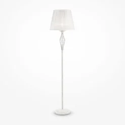 Maytoni Stehlampe Metall Stoff 165 cm in Shabby Weiß Gold Weiß< Stofflampen|Shabby Chic Lampen