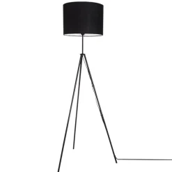 By Rydéns Stehlampe Metall Stoff 145 cm hoch Dreibein Schwarz E27< Wohnzimmerlampen|Stofflampen