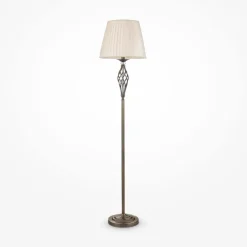 Wohnzimmerlampen|Stofflampen*Maytoni Stehlampe Metall Stoff E14 165 cm rund Klassisch LILJA