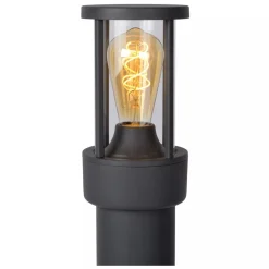 Stehlampe mit Bewegungsmelder Aluminium Glas 80 cm E27< Wegeleuchten|Moderne Außenleuchten