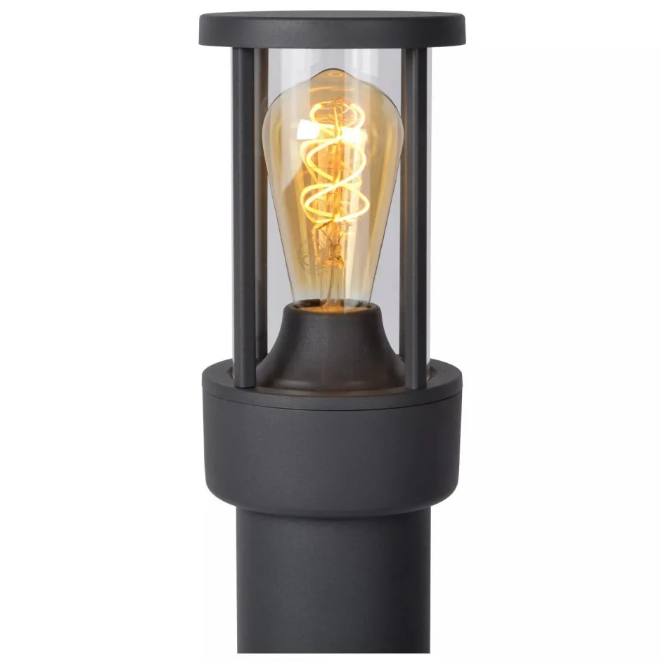 Stehlampe mit Bewegungsmelder Aluminium Glas 80 cm E27< Wegeleuchten|Moderne Außenleuchten