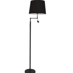 By Rydéns Stehlampe mit Leselampe 157 cm Schwarz Stoff Metall E27 + LED< Wohnzimmerlampen|Stofflampen