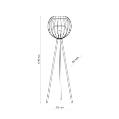 TK Lighting Stehlampe Modern 179 cm hoch Metall Glas Dreibein< Kugellampen|Moderne Lampen