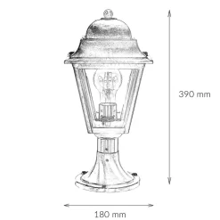 Rustikale Lampen|Metall Lampen*Lido Stehlampe PAXI Messing H:39cm Rustikal Garten Weg