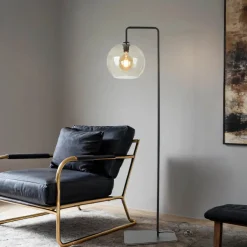 Nowodvorski Stehlampe Rauchglas 160 cm E27 Kugelschirm Schwarz Grau< Glaslampen|Moderne Lampen