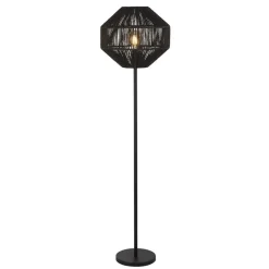 Bürolampen|Stehlampen*Searchlight Stehlampe Schwarz 155 cm Seil Metall Wohnzimmer