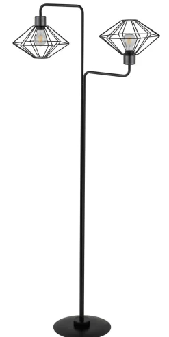 Sigma Stehlampe Schwarz Metall Draht H:160 cm E27 dekorativ< Vintage Lampen|Designerlampen