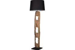 Invicta Interior Stehlampe Stoff Holz 177cm hoch blendarm in Schwarz< Bürolampen|Stofflampen